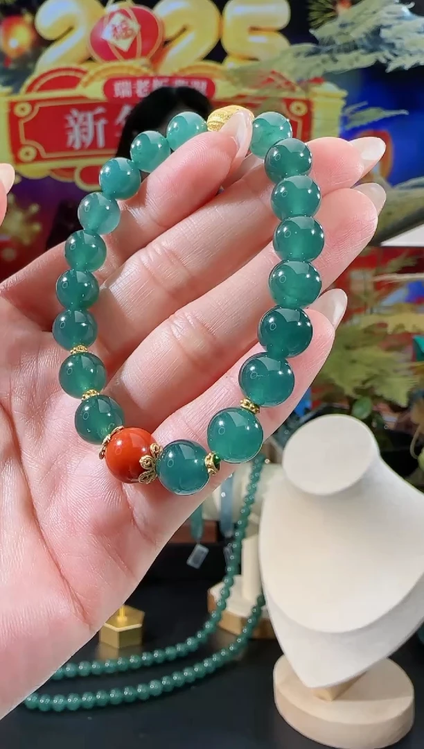 【闪购商品】翡翠手串银S925镶嵌手串多样性发一