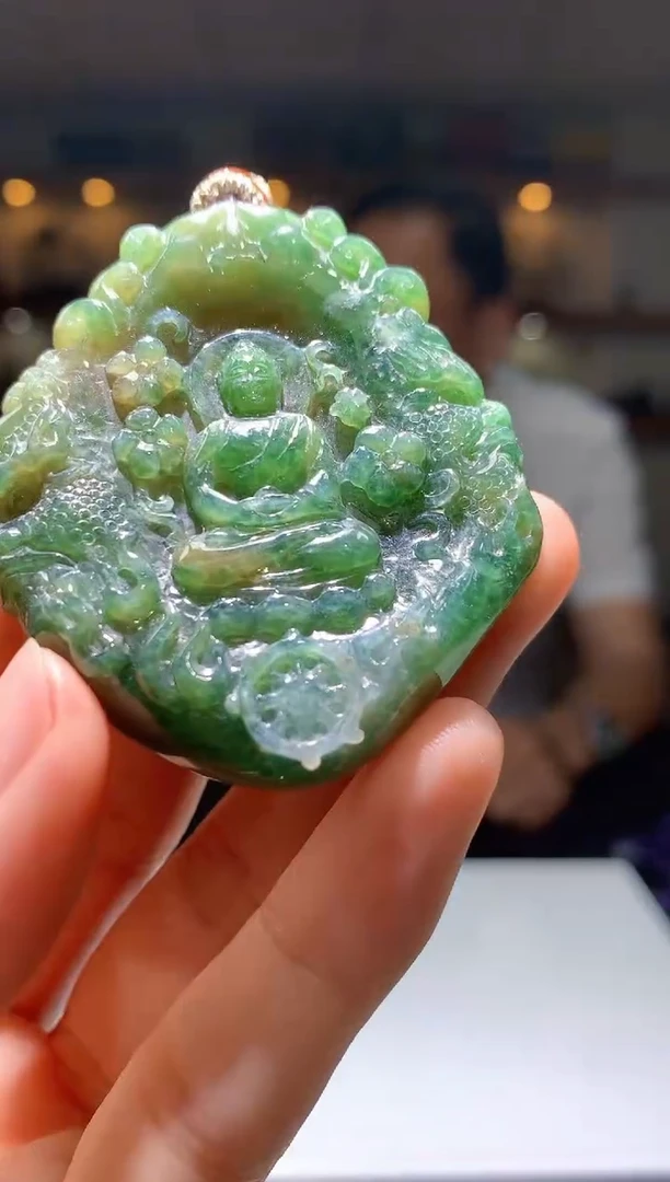 定制翡翠未镶嵌1087hm-毛货挂件36