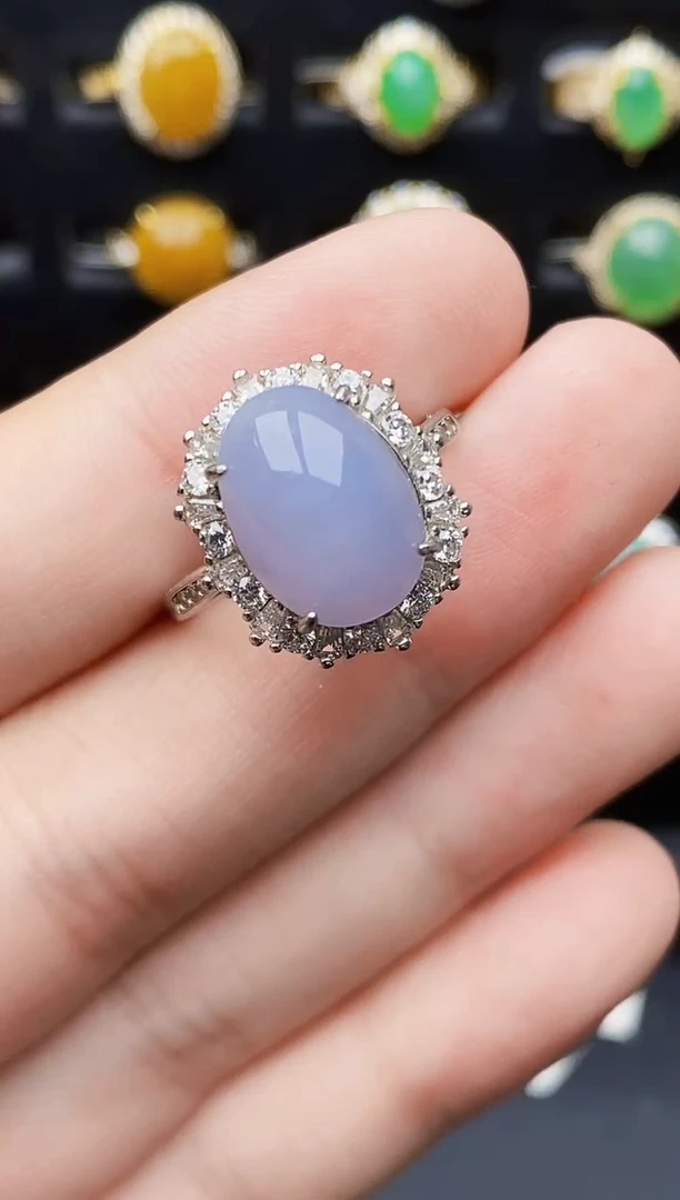 银S925镶嵌戒指翡翠8044