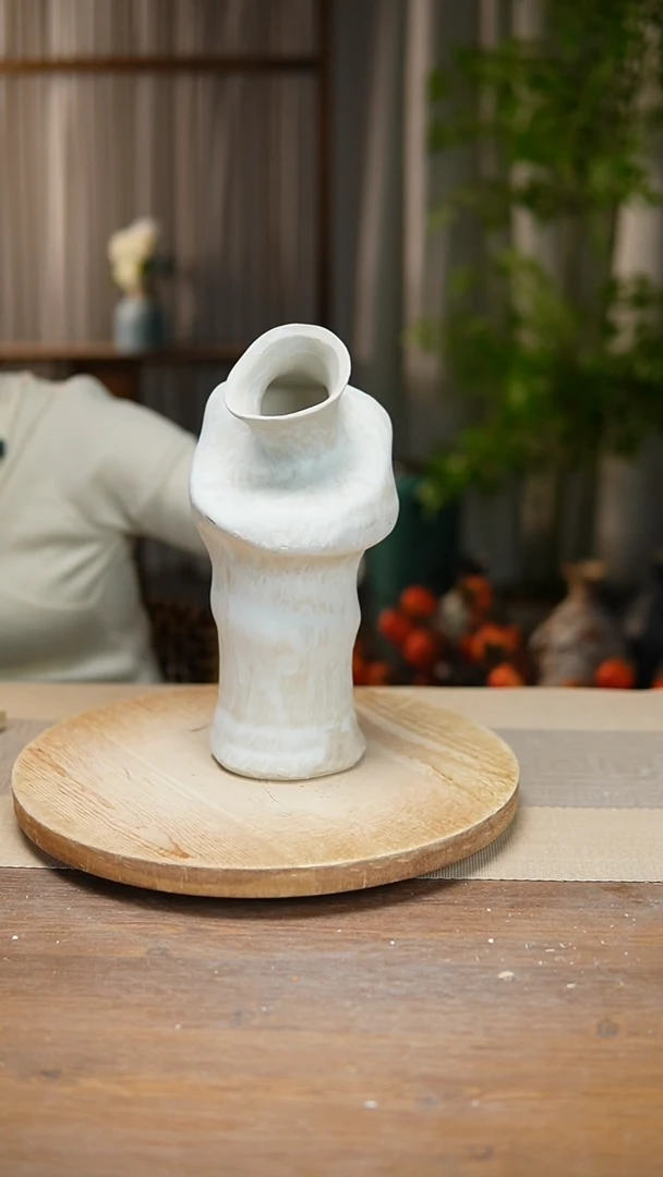 【闪购商品】陶瓷花器陶瓷花瓶手捏瓶001瑕疵