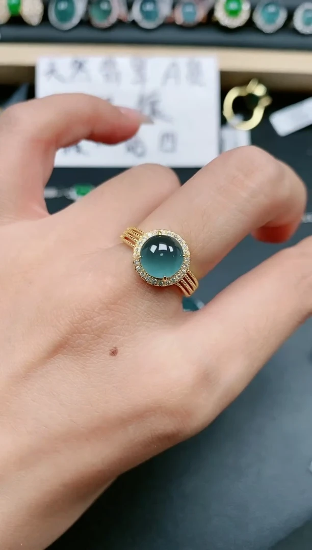 翡翠戒指银S925镶嵌1111111