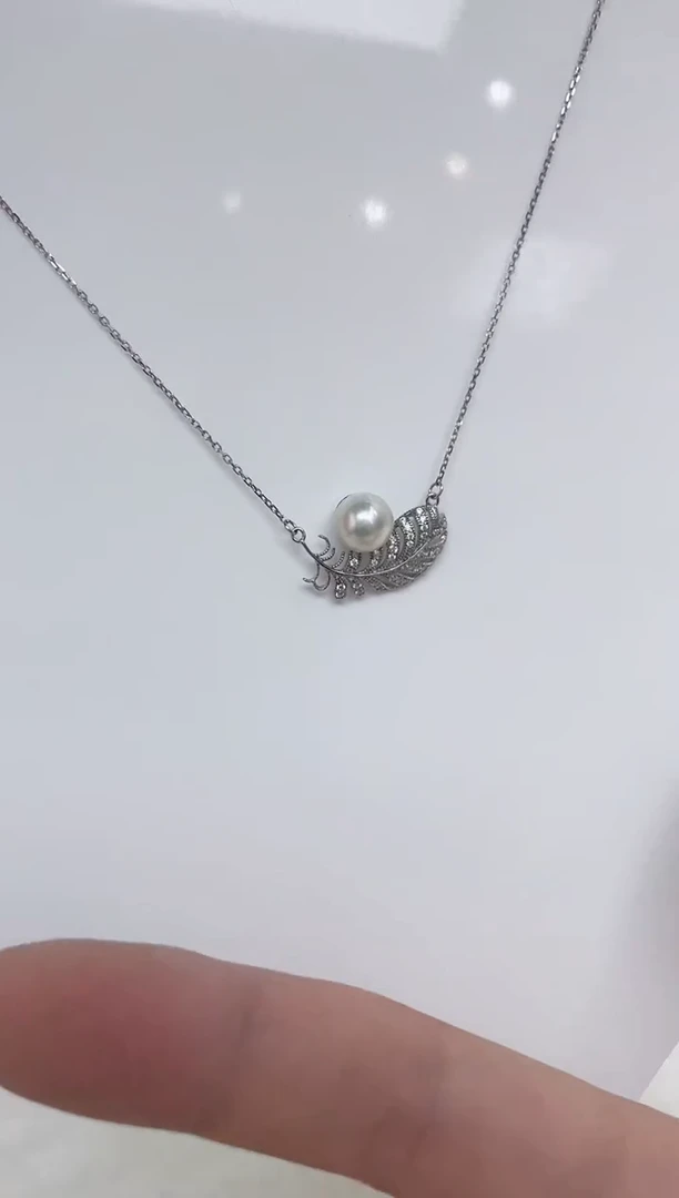 海水珍珠银S925镶嵌颈饰海水珍珠项链