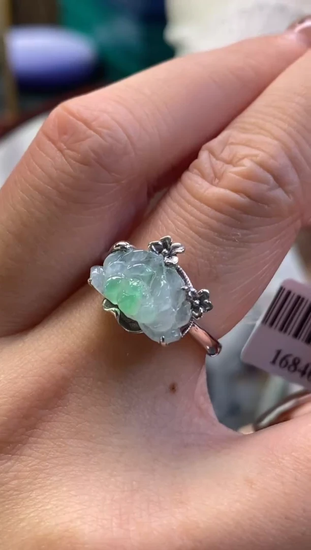 颈饰银S925镶嵌翡翠净货16840