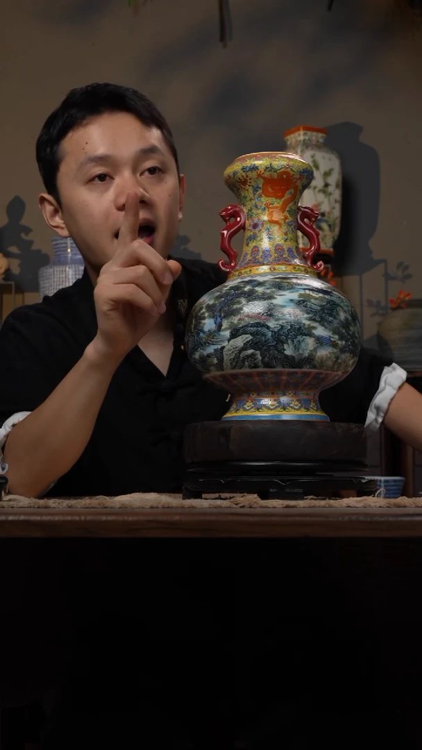 摆件WN问泥景德镇陶瓷花瓶摆件