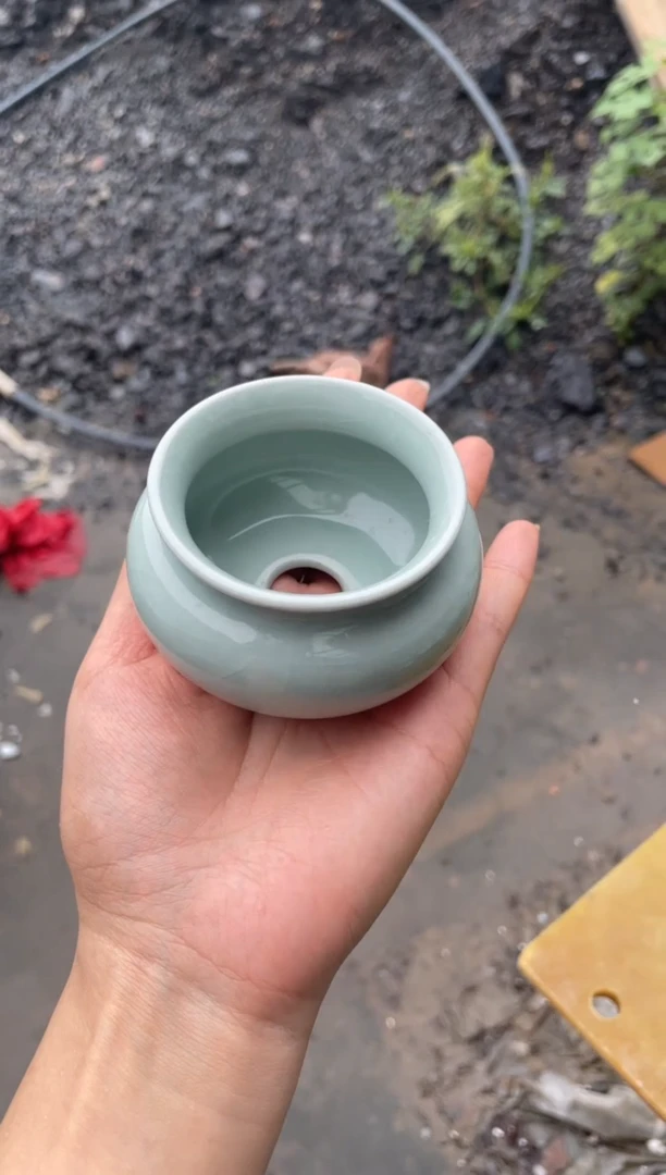 茶漏底座 粉青釉 微瑕 无款