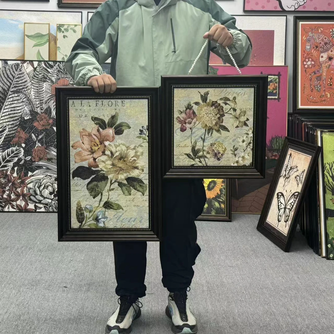 美式复古卧室床头装饰画法式组合画入户玄关挂画花鸟餐厅客厅360