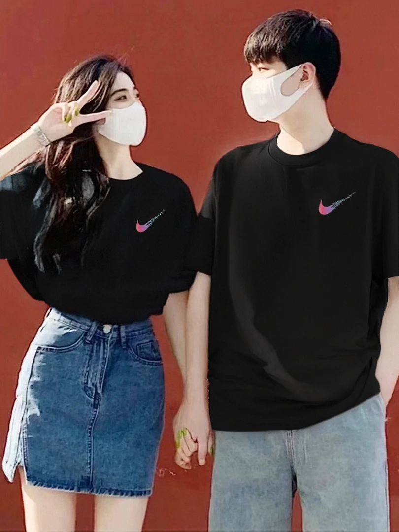 【两件套】奥特莱斯官方正品百搭男女情侣夏季T恤圆领短袖上衣印花