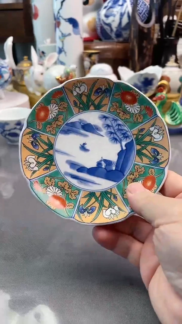 瓷片竹斋青花盘一一一