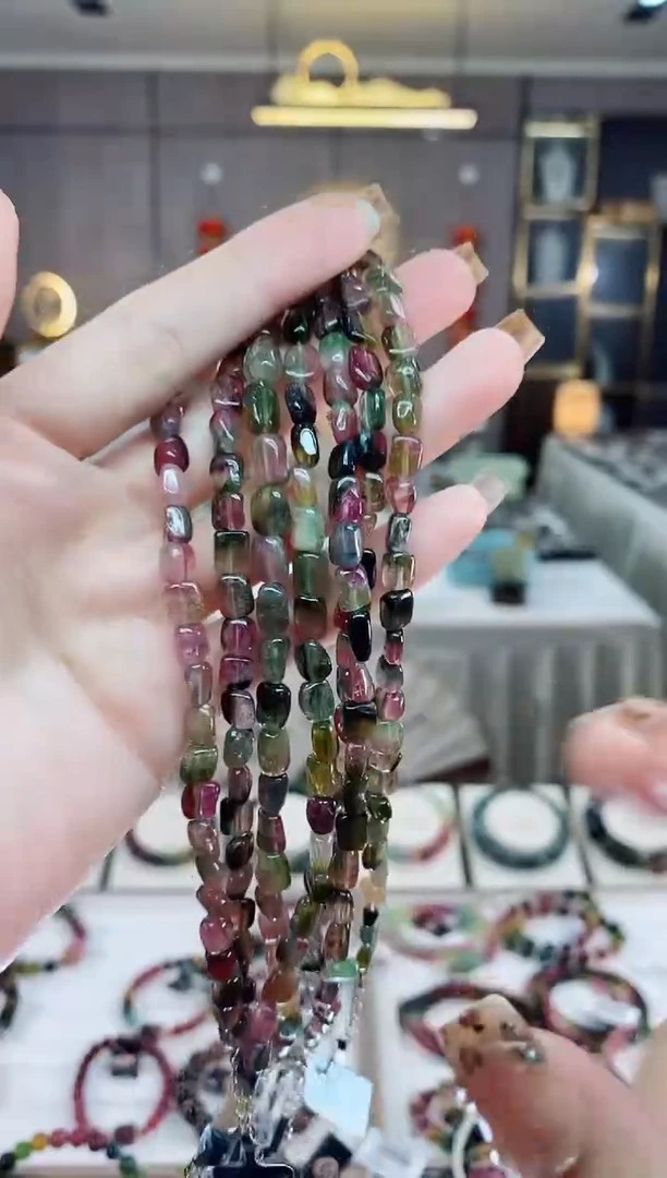 【闪购商品】碧玺西瓜原石单圈手链未镶嵌dan多样性发货一条