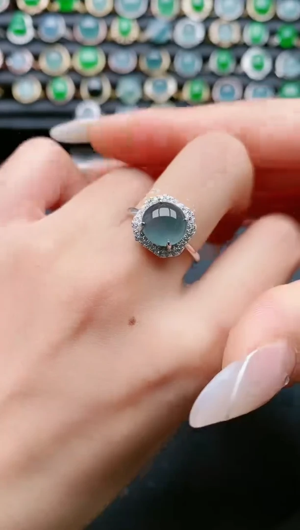 【闪购商品】翡翠戒指银S925镶嵌111111