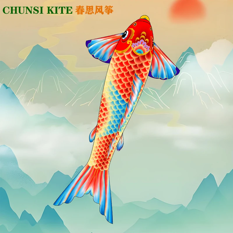 3米洪福锦鲤大型风筝成人通用微风易飞高档国潮设计2025新款
