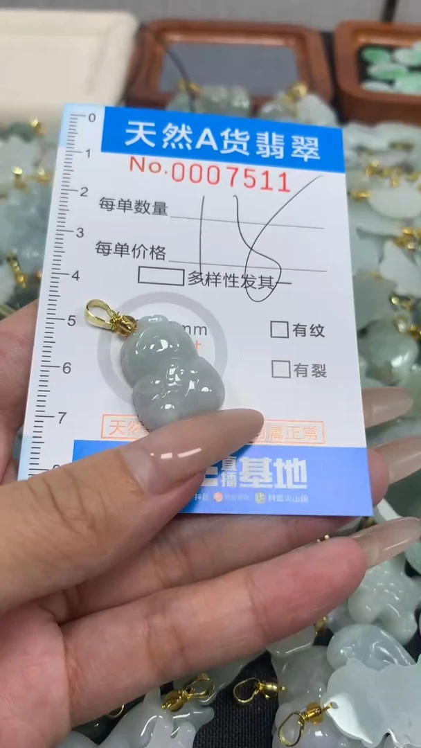 翡翠未镶嵌颈饰净货挂件-7511