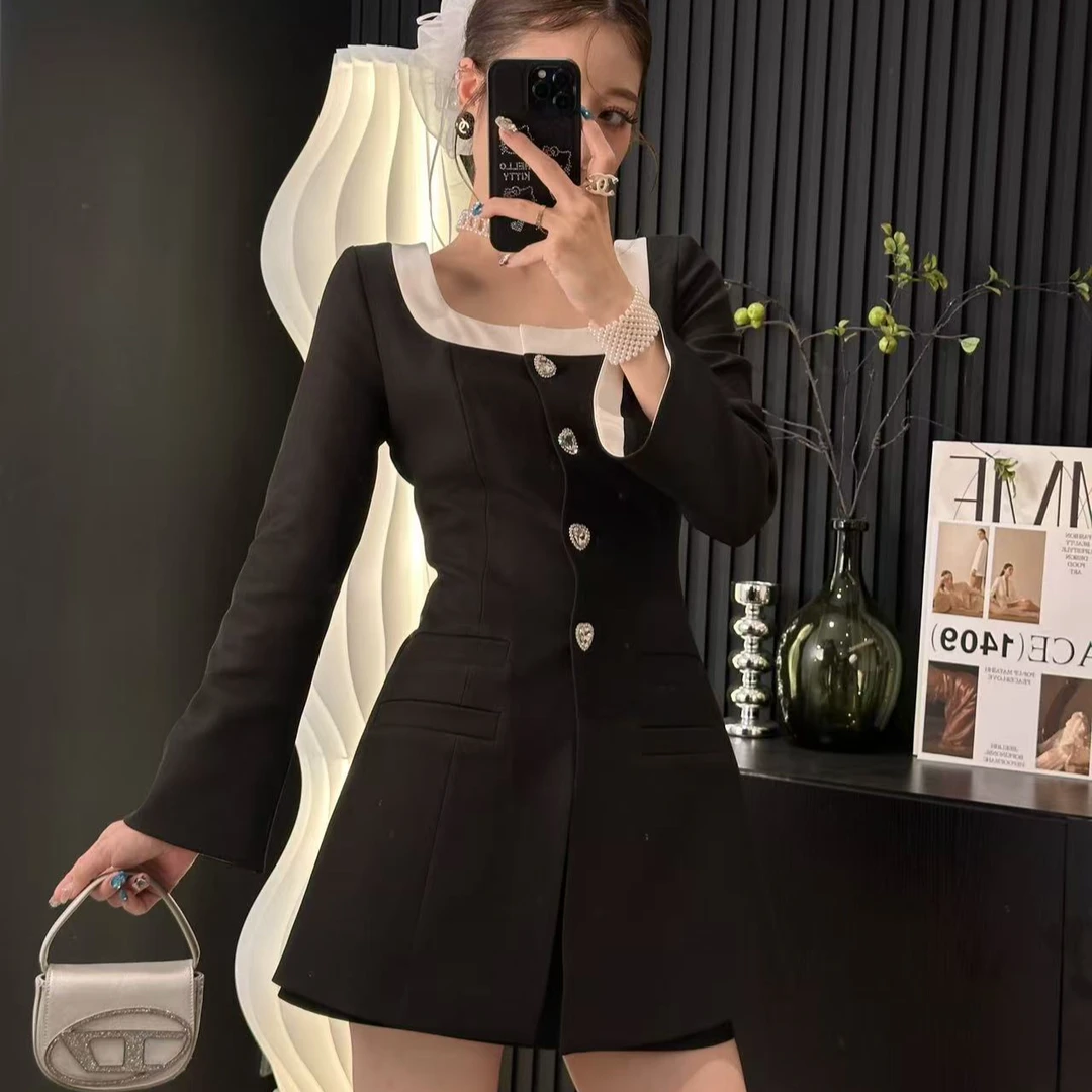 TongTong女系 法式方领连衣裙