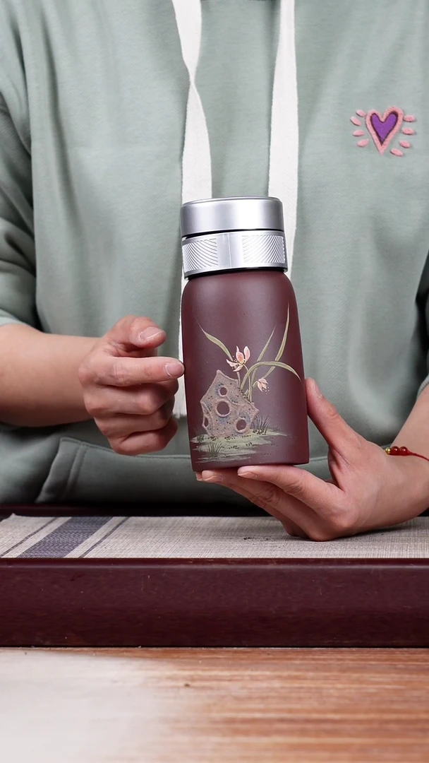 【闪购商品】紫砂花盆兰花车载杯一只