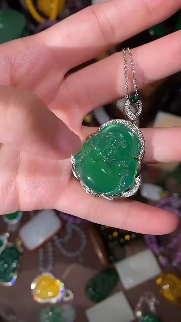 翡翠未镶嵌颈饰永玉阁精品专属摆件