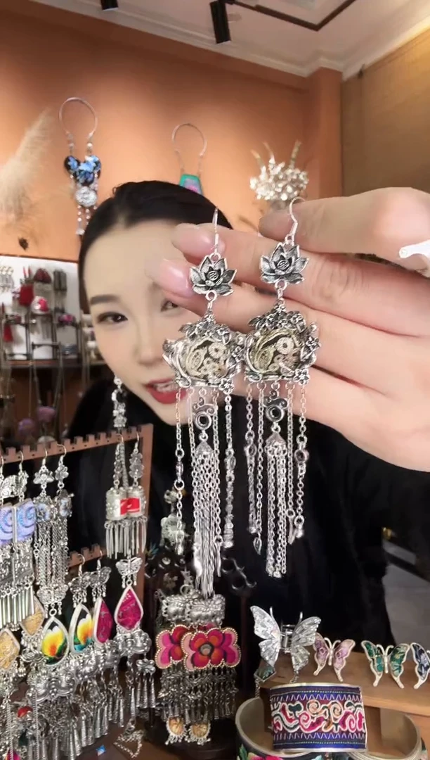 刺绣纯手工民族风耳环