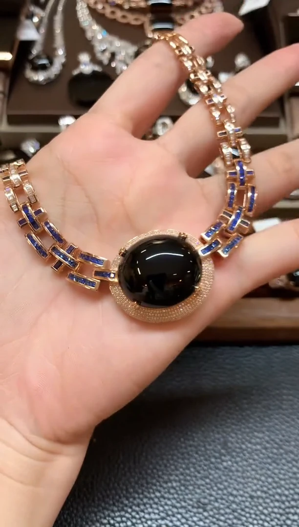 套链18K金镶嵌翡翠风****^n293