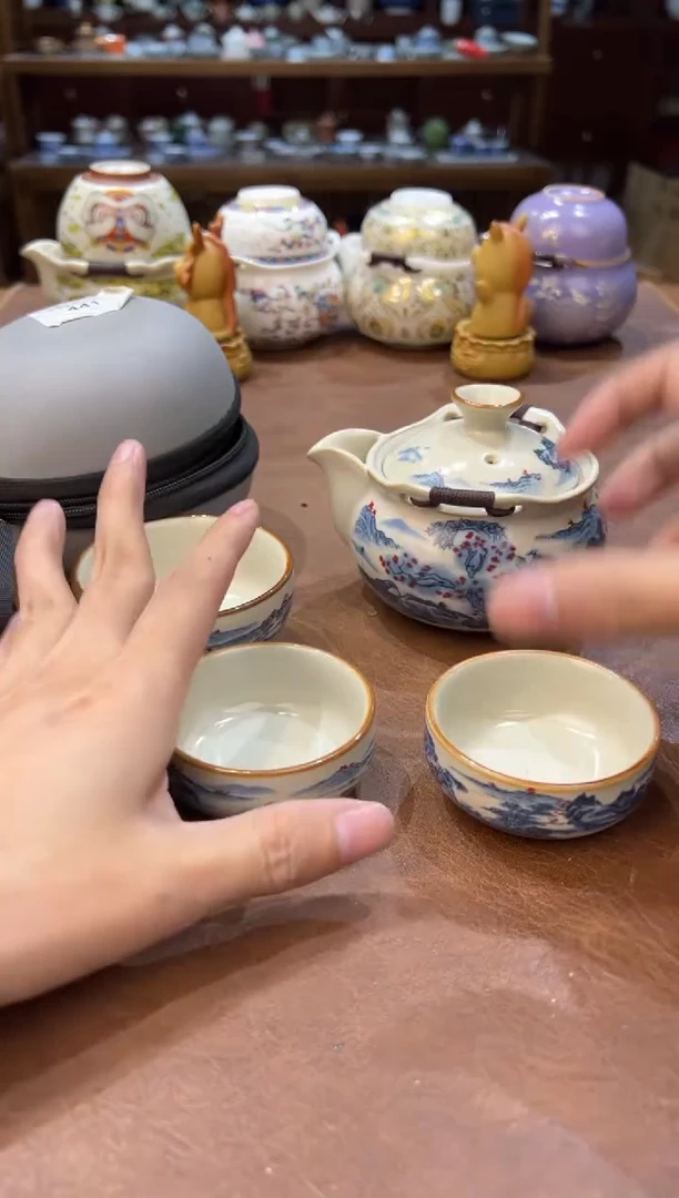 真的很便宜超好看会开片的旅行茶具