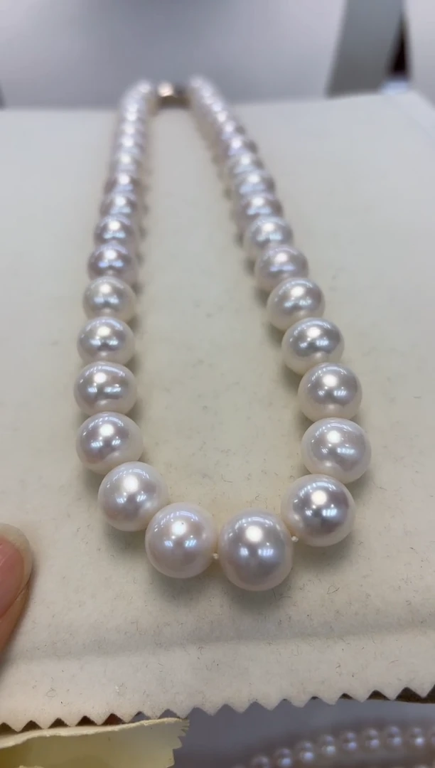 【闪购商品】淡水珍珠颈饰银S925镶嵌11.5-14mm无核白珠项链