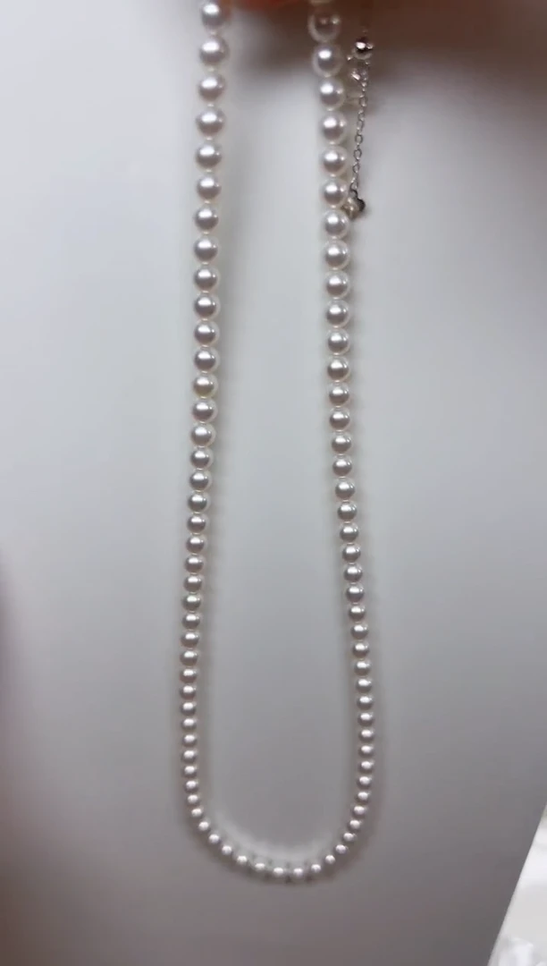 项链未镶嵌淡水珍珠极光白正圆 5mm