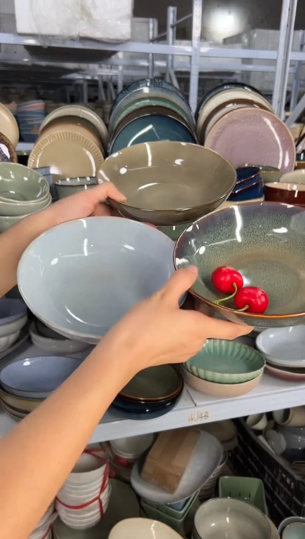 陶瓷外贸尾货瑕疵满20包邮X3菜碗组合