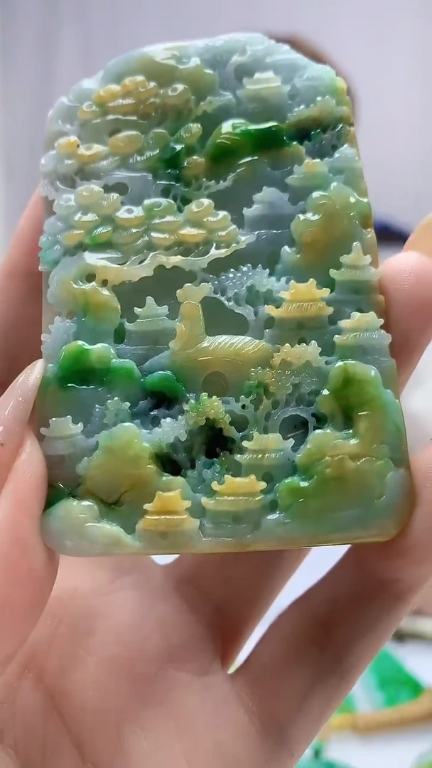 定制翡翠未镶嵌4868DD-毛货挂件93