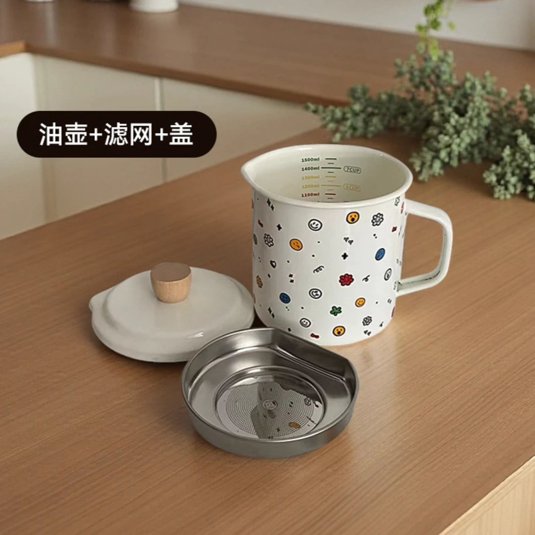笑脸搪瓷炸锅油壶  不带炸网  直播间样品  不退换