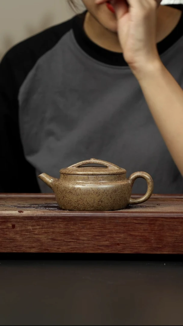 紫砂茶壶本绿柴烧 如意汉瓦