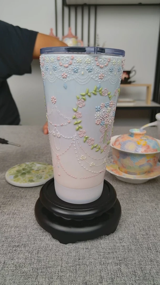 橘*キ点花随行杯（微瑕）