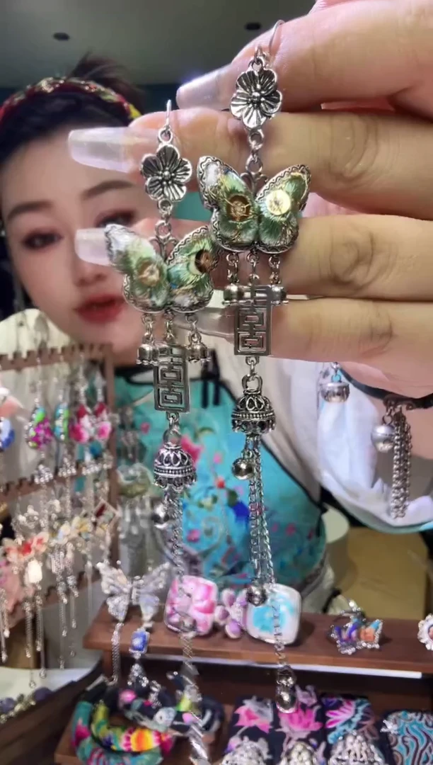 刺绣纯手工民族风刺绣耳环