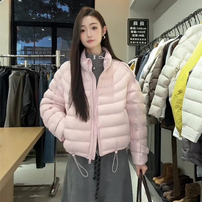 短款排骨白鸭绒羽绒服女2025冬季新款小个子休闲百搭通勤保暖外套