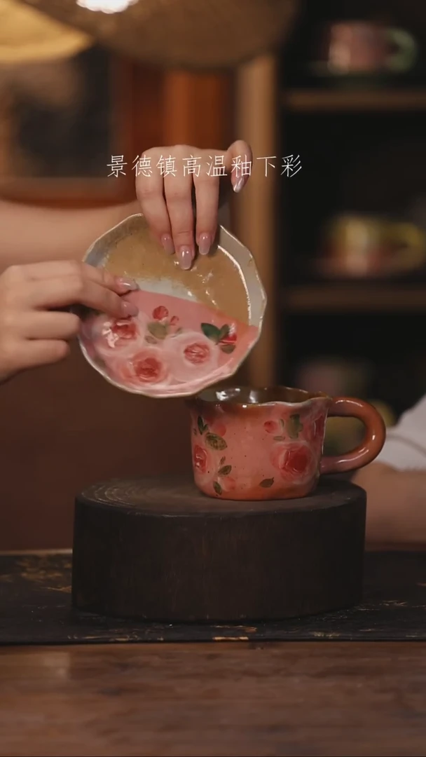 陶瓷景德镇高温釉下手绘陶瓷005
