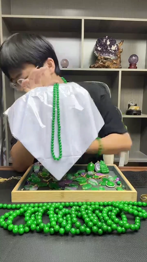项链14K金镶嵌翡翠项链
