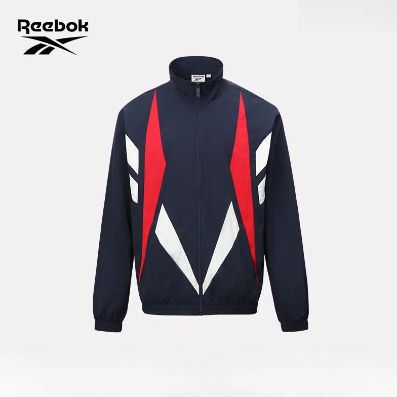 Reebok/锐步官方25春季新款男女撞色立领运动休闲梭织夹克外套