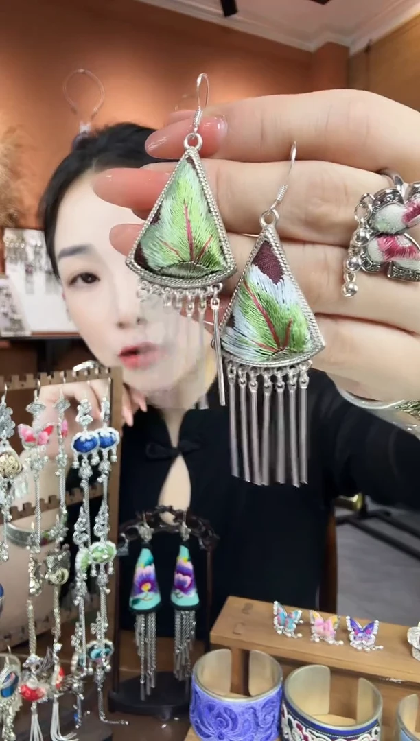 刺绣纯手工民族风耳环