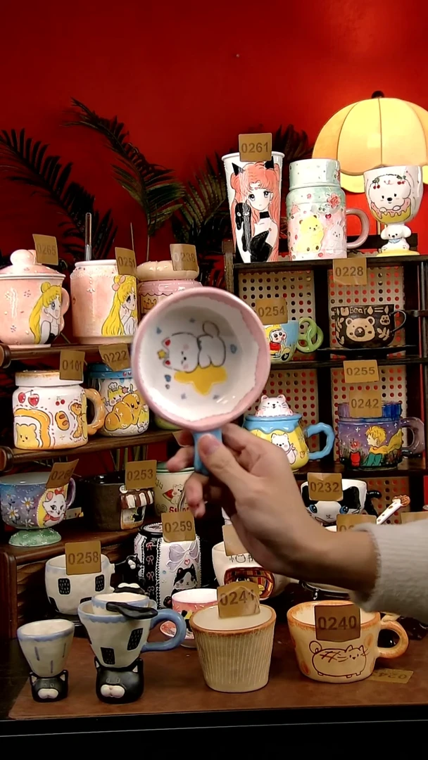 碗瓷DIY景德镇手工创意陶瓷卡通风辅食碗