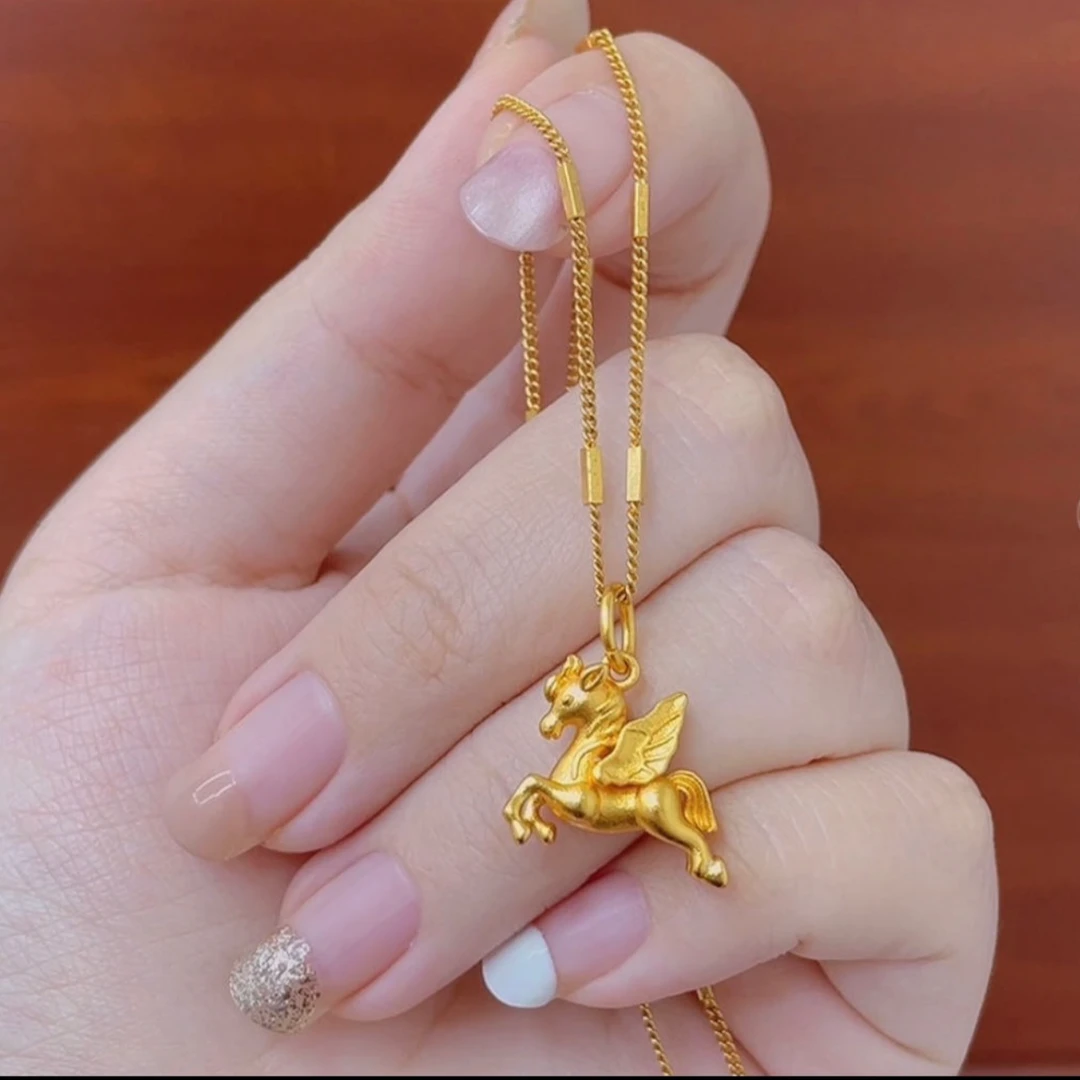 钛钢项链 【星光链+小飞马吊坠】星光链小飞马项链锁骨链气质精美