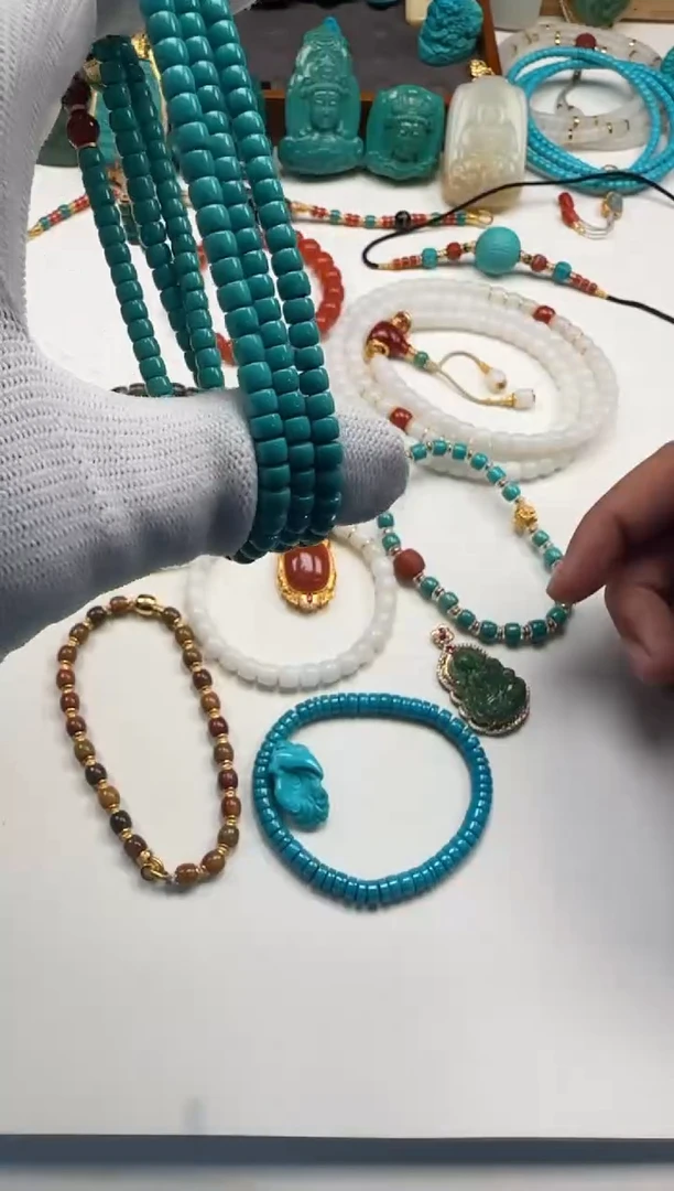 18K金镶嵌绿松石手串手串杨**～手串手串