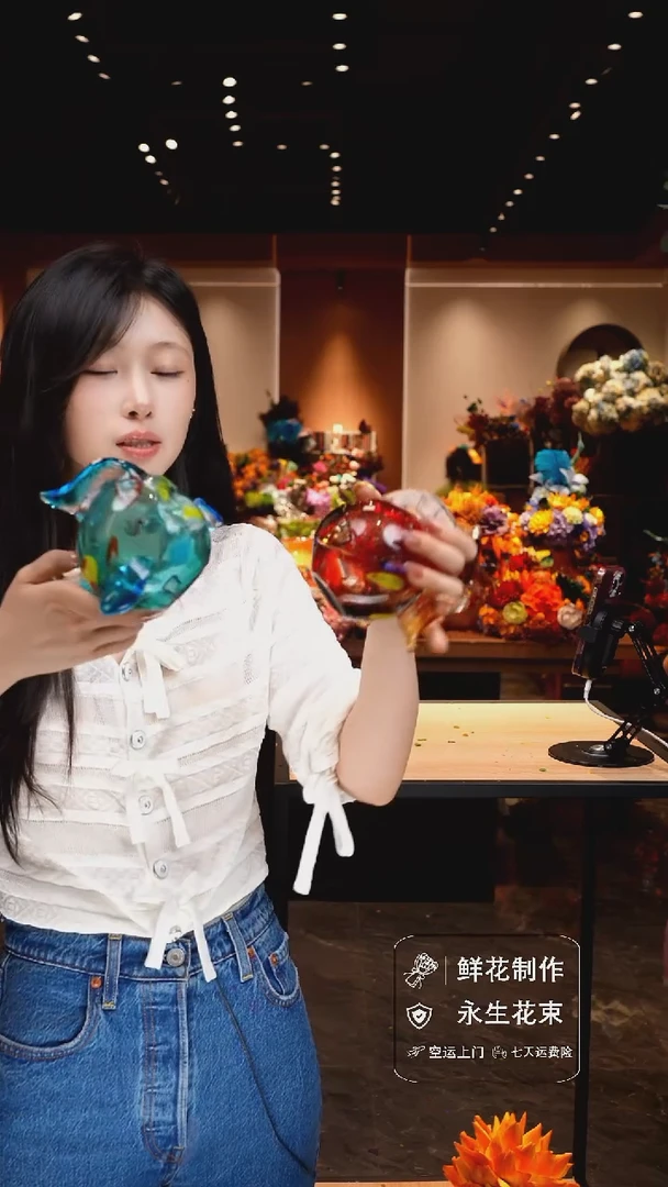 琉璃手工艺品手工花器花束空运包邮送货上门-以图片为准