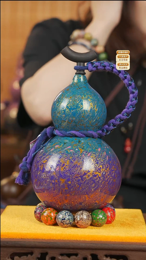 稻*人WB125漆艺酒葫芦不包手串及旋转底座