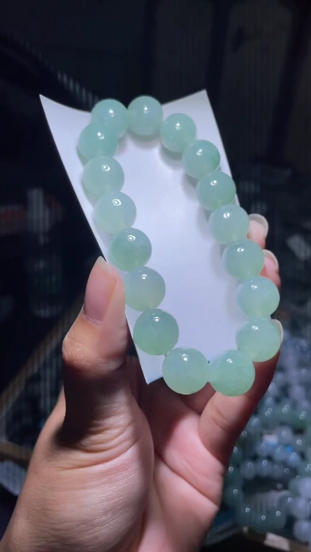 未镶嵌定制翡翠天然缅甸翡翠手串56
