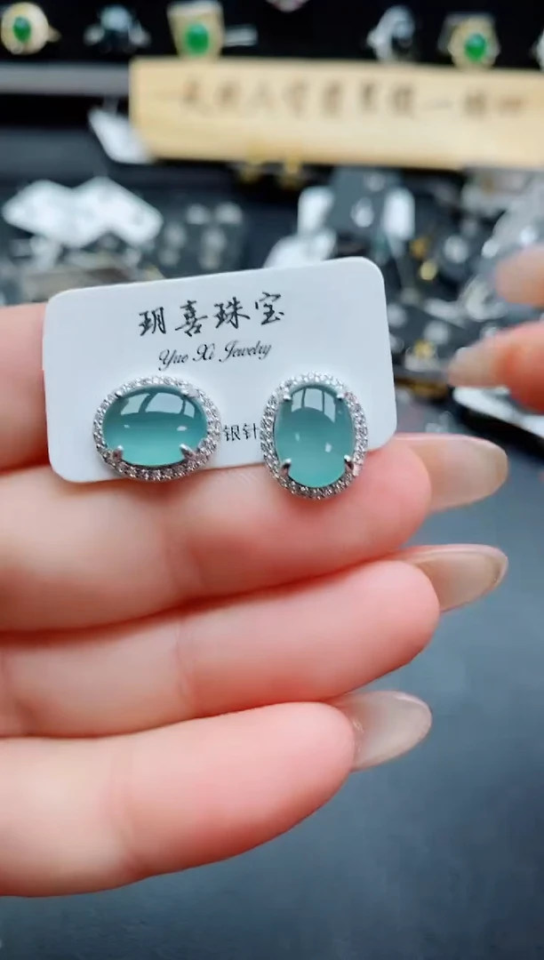 银S925镶嵌戒指翡翠1