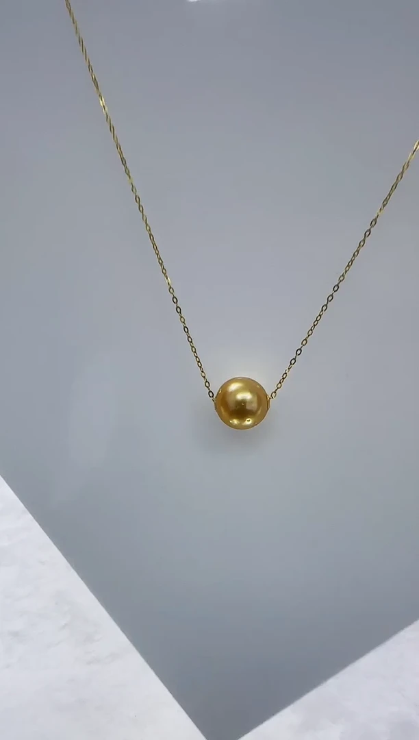 【闪购商品】海水珍珠DA18K金镶嵌金珠吊坠11 ss173【微瑕】