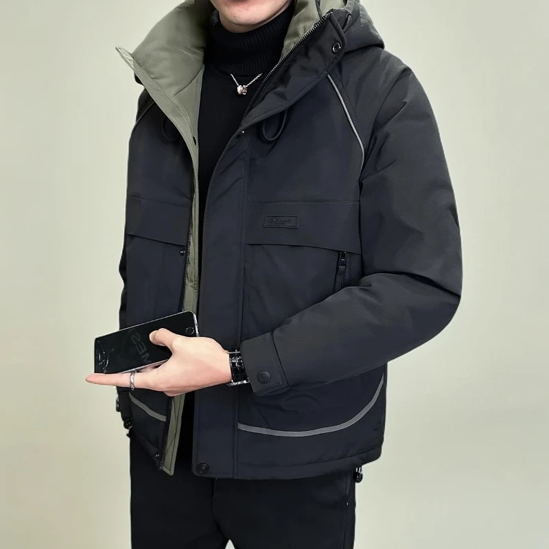 2025冬季新款男士潮流羽绒服韩版男款加厚时尚外套潮帅气保暖上衣