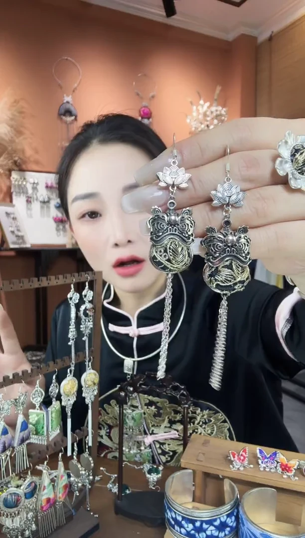 刺绣纯手工民族风耳环