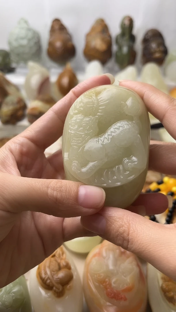 石材古青石棉纹正常不退换貔貅微瑕