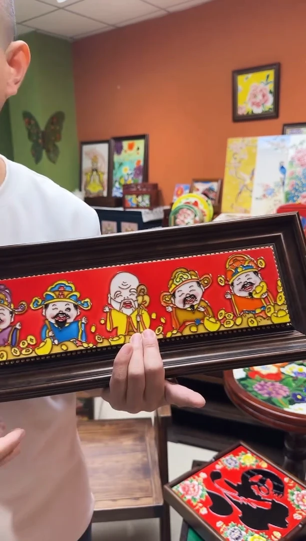 陶瓷 长条 福居 挂画