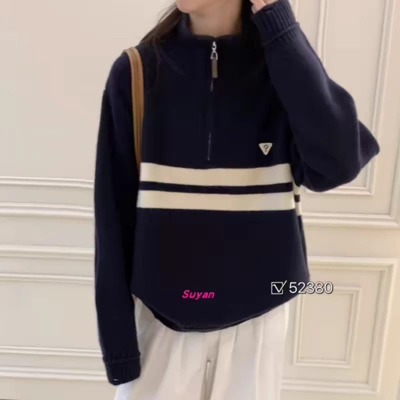 96414半拉链学院风毛衣（衣长58左右）
