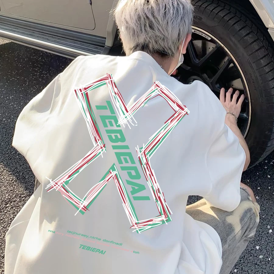 100%纯棉重磅高街校园休闲vintage日韩夏季美式潮牌短袖T恤青少年