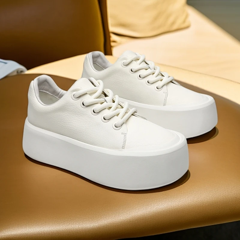 25065夏季款原创厚底板鞋男女增高休闲鞋圆头百搭时尚大头小白鞋